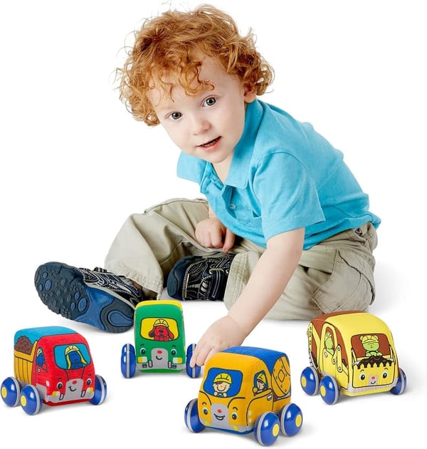 Pull-Back Construction Vehicles Play Set for Infants (4 Cars)
