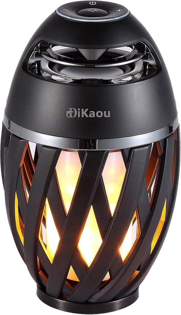 Rechargeable LED Flame Table Lamp with Bluetooth Speaker