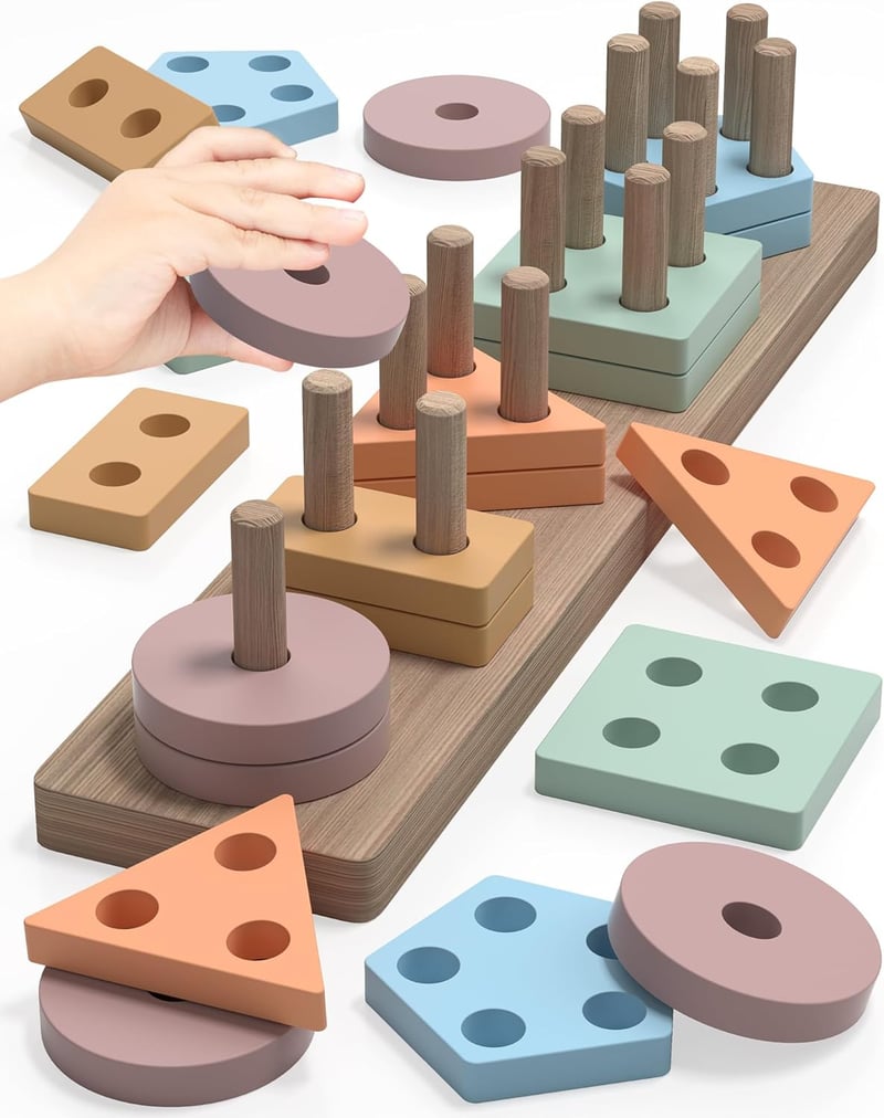Montessori Wooden Sensory Toys for Toddlers (Ages 1-4)