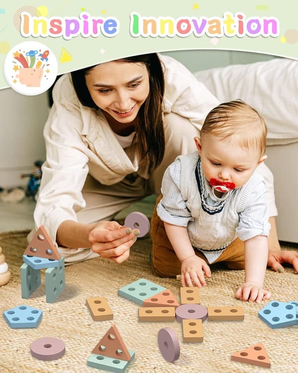 Montessori Wooden Sensory Toys for Toddlers (Ages 1-4)