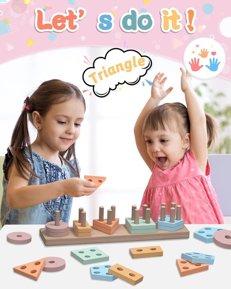 Montessori Wooden Sensory Toys for Toddlers (Ages 1-4)