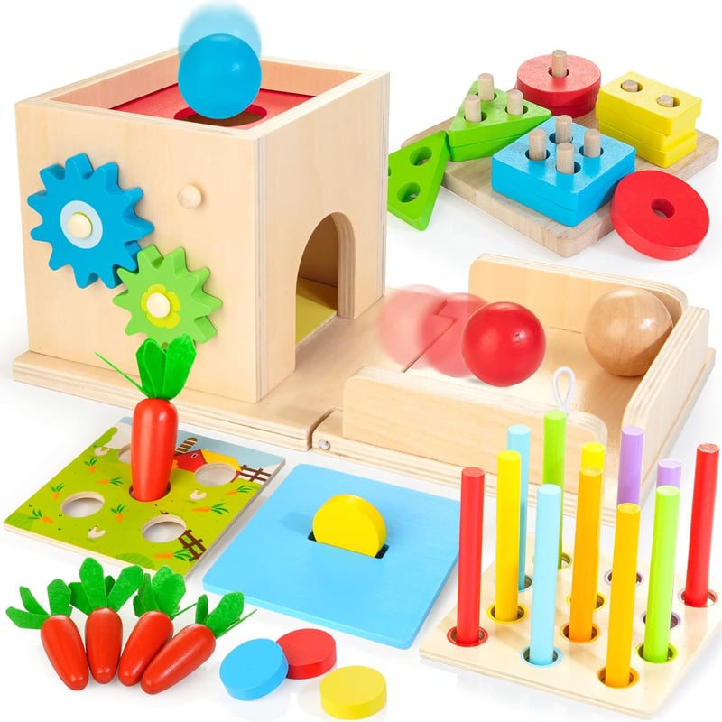 8-in-1 Wooden Montessori Play Kit for Kids 12+ Months