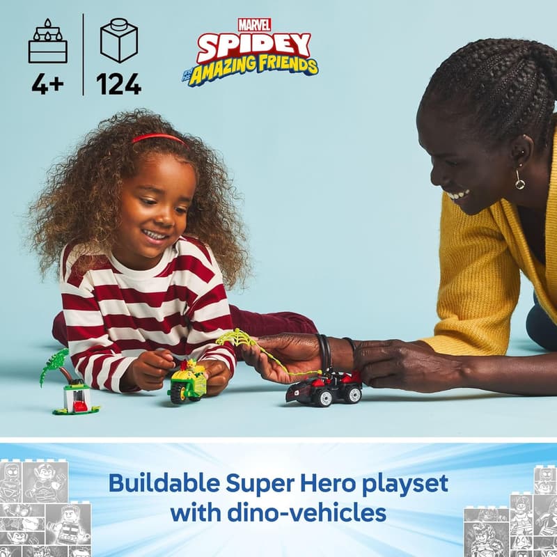 LEGO Marvel Spidey Dinosaur Vehicle Chase Building Toy for Kids