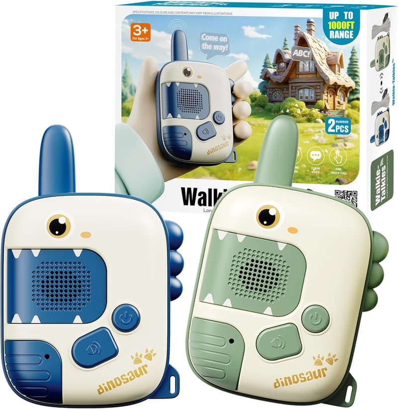 Dinosaur Walkie Talkies for Kids - 2 Pack Birthday Gift