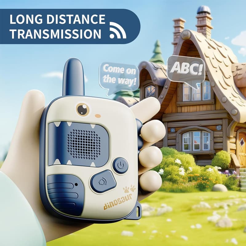 Dinosaur Walkie Talkies for Kids - 2 Pack Birthday Gift