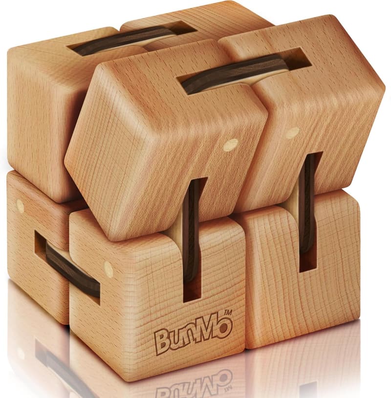 Fidget Toy for Teen Boys - Beech Wood Infinity Cube