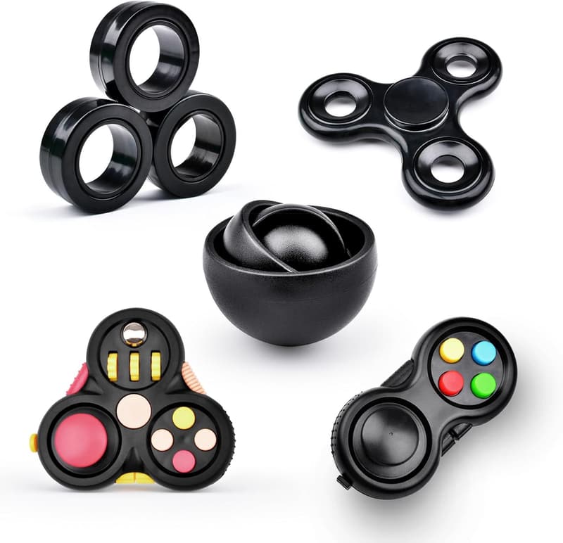 Fidget Toy Set for Adults & Kids - 5pcs Magnetic Spinner