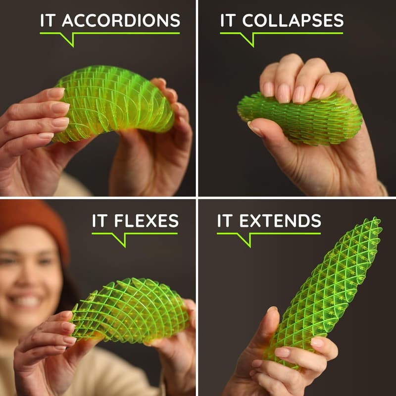 Quiet Green Fidget Worm Toy for Kids and Adults