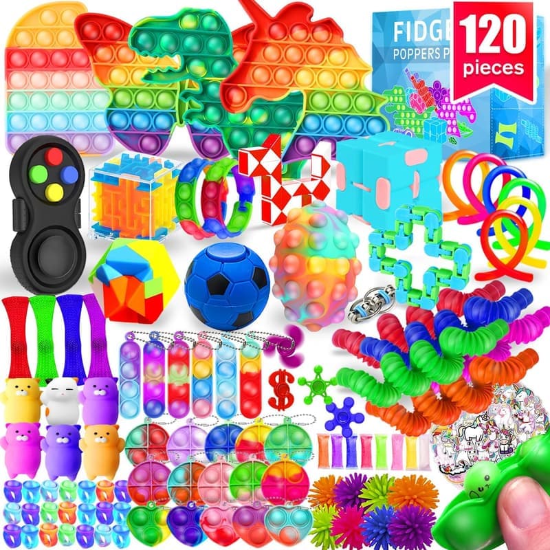 Sensory Fidget Toys Set - 120 Pack for Kids & Adults