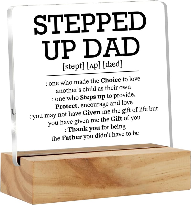 Father's Day Acrylic Desk Plaque with Wood Stand