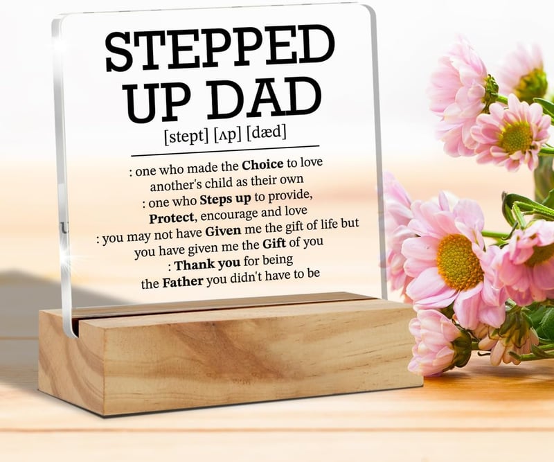 Father's Day Acrylic Desk Plaque with Wood Stand