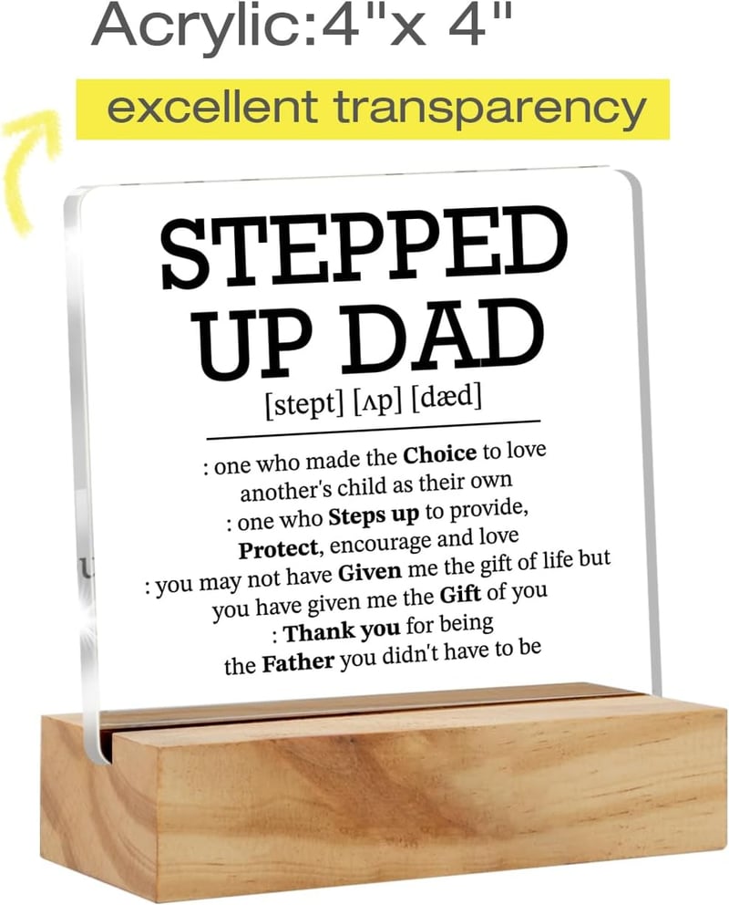 Father's Day Acrylic Desk Plaque with Wood Stand