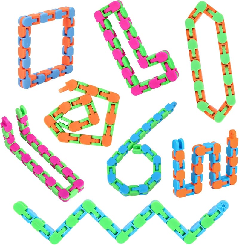 Fidget Snake Toys Set for Kids & Adults - Stress Relief 8 Pack