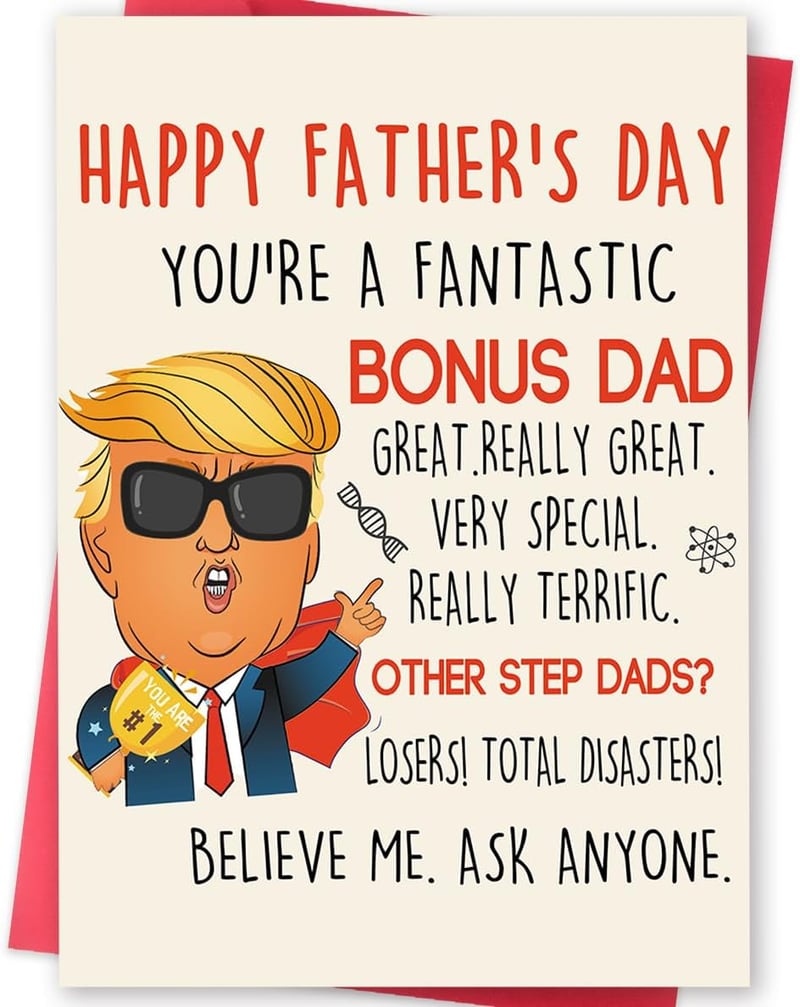 Humorous Father's Day Card for Stepdad Gift from Kids