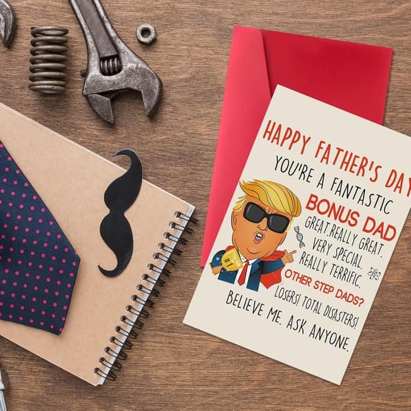 Humorous Father's Day Card for Stepdad Gift from Kids