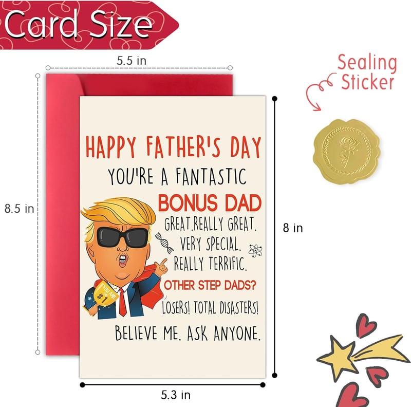 Humorous Father's Day Card for Stepdad Gift from Kids