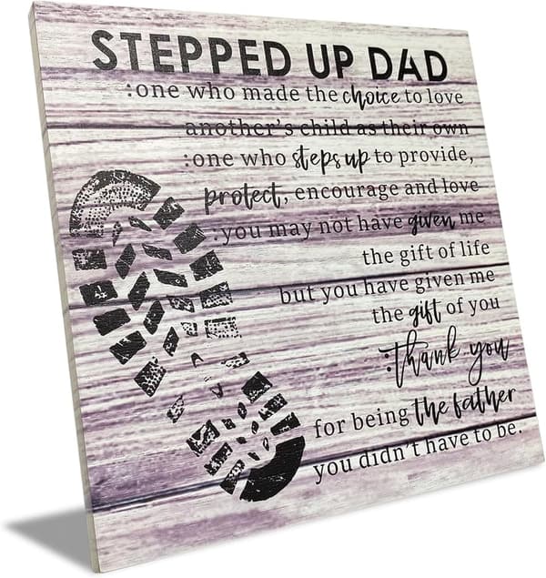 Thank You Rustic Wood Sign for Stepfather's Day