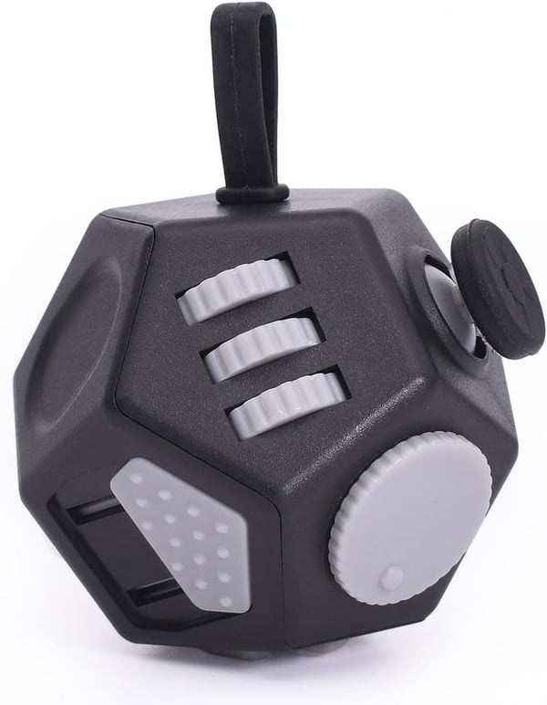 12-Sided Fidget Cube for Stress Relief and Focus (Black)