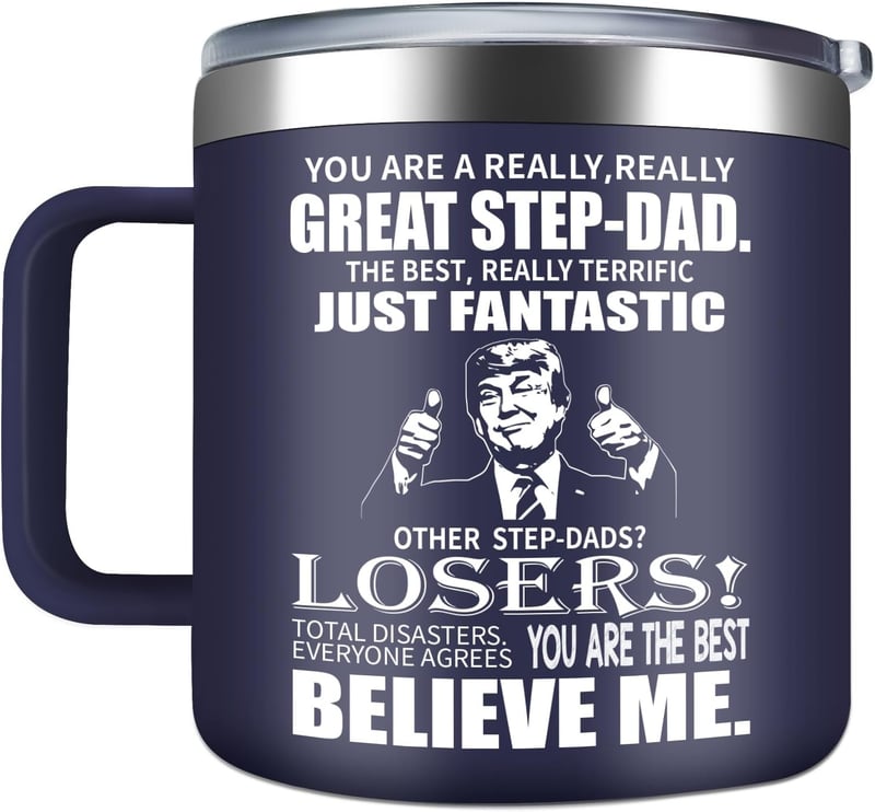 Father's Day Gift: Funny 14oz Stainless Steel Mug for Stepdad