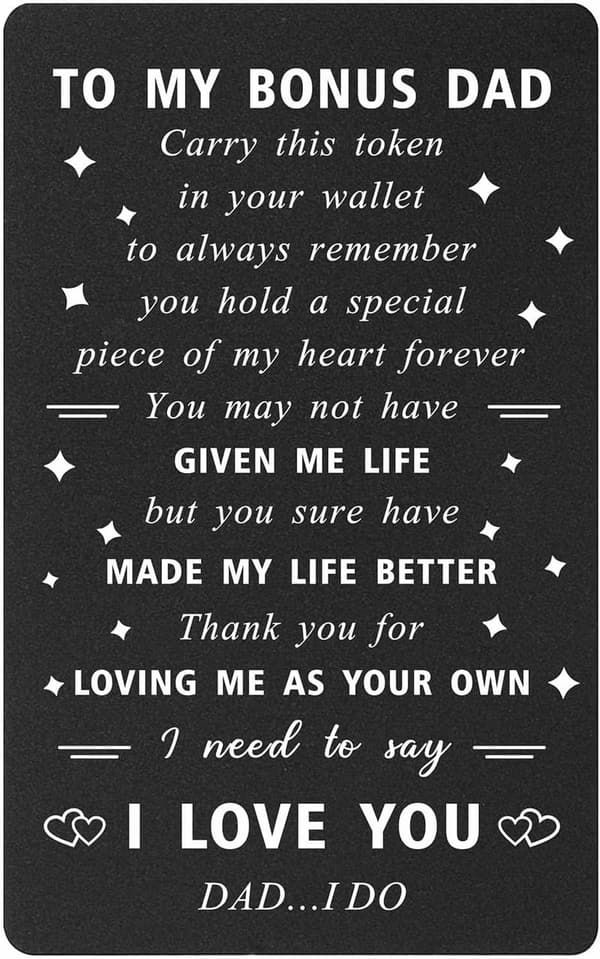 Stepdad Gifts - Thank You Wallet Card for Father's Day