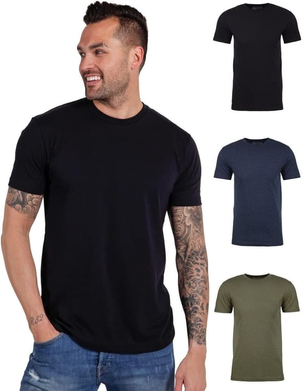 Classic Soft Fitted Crew Neck T-Shirt for Men, S-4XL