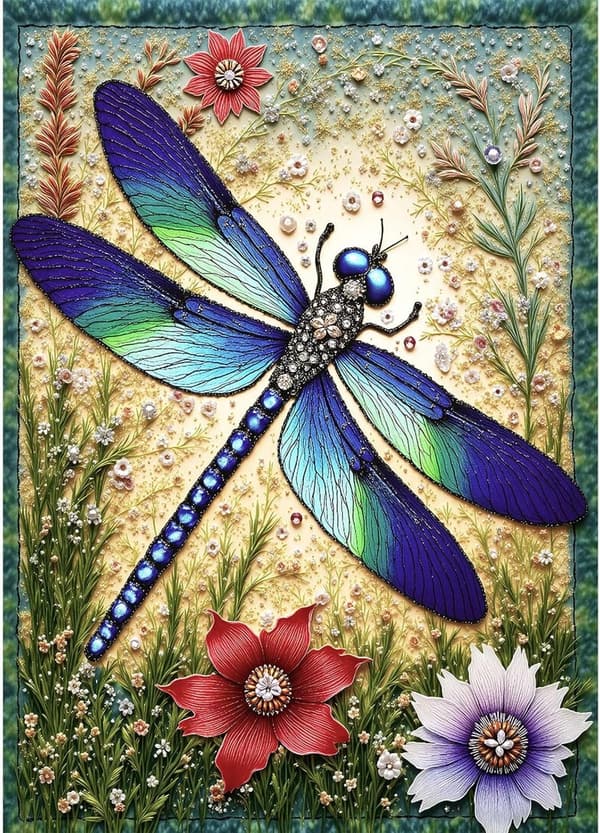 Unique 1000-Piece Gem Dragonfly Jigsaw Puzzle for Adults