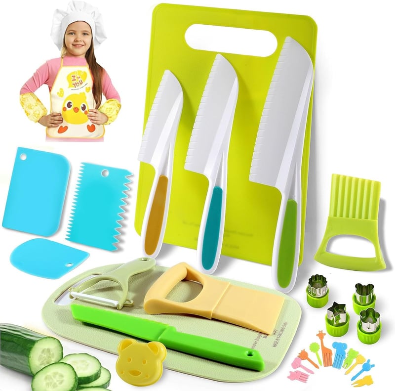 Kids Cooking Knife Set - 31PCS Montessori Kitchen Tools for Ages 4+