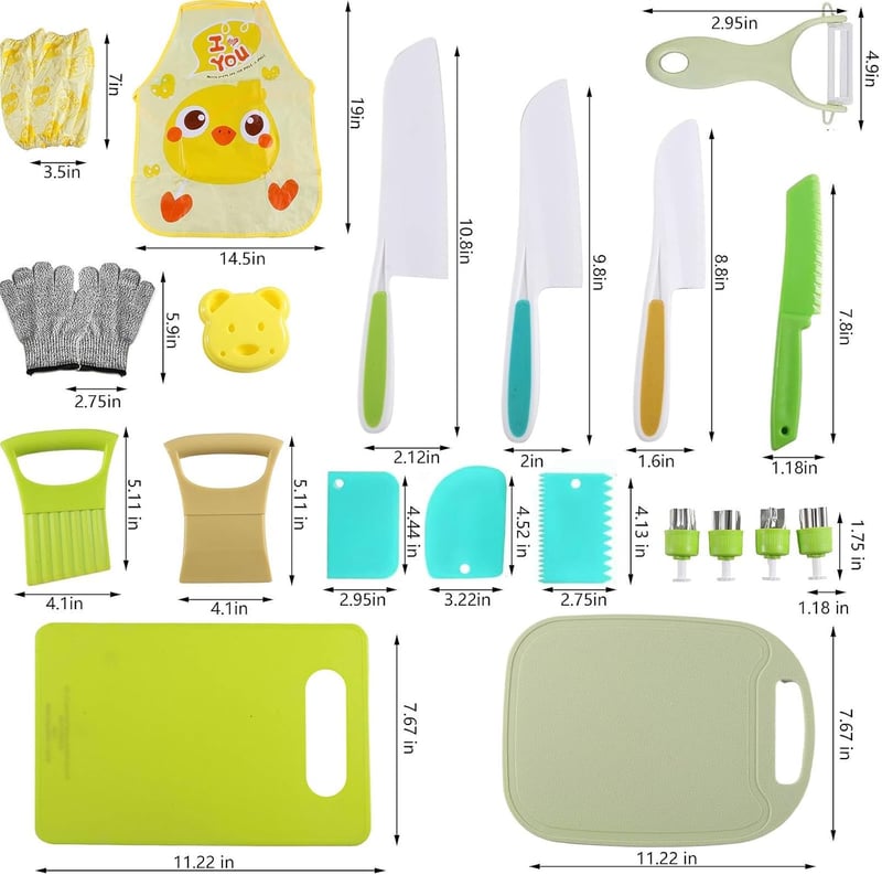 Kids Cooking Knife Set - 31PCS Montessori Kitchen Tools for Ages 4+