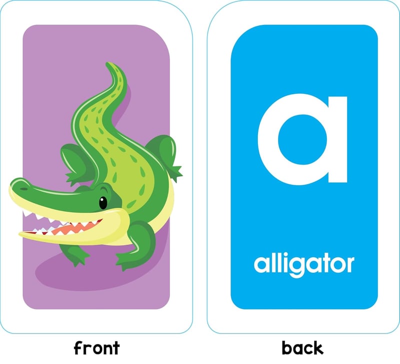 Colorful Alphabet Flash Cards for Toddlers & Preschoolers, Ages 3+