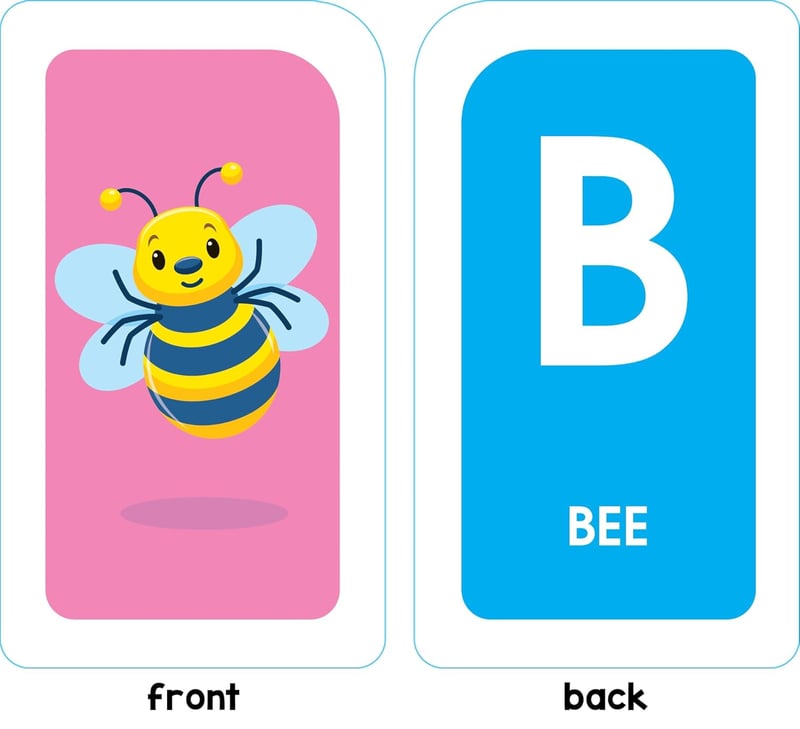 Colorful Alphabet Flash Cards for Toddlers & Preschoolers, Ages 3+