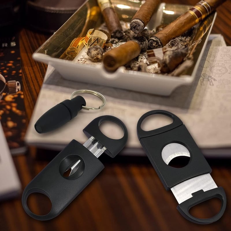 Stainless Steel Double Blade Cigar Cutter and Punch Tool