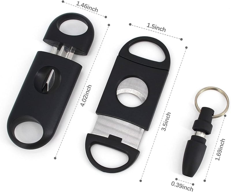 Stainless Steel Double Blade Cigar Cutter and Punch Tool
