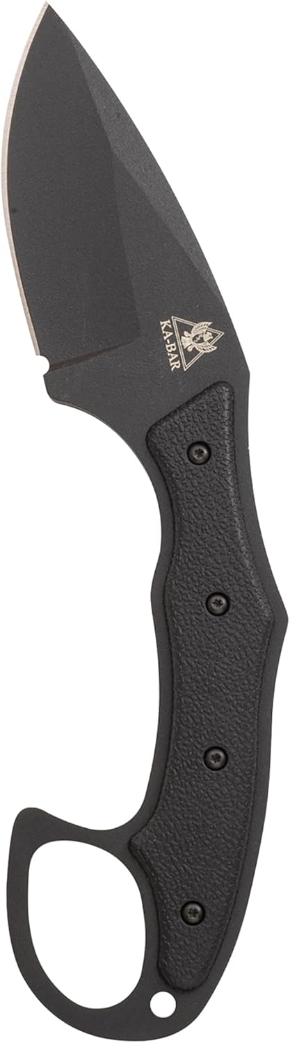 KA-BAR 2491 Tdi Pocket Strike Black Hard Plastic Sheath, Black Clip, Straight Edge