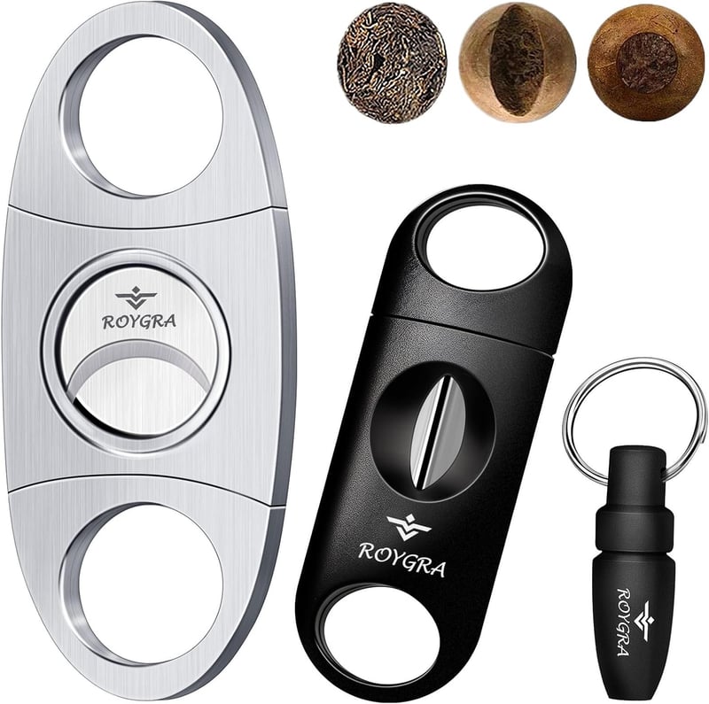 Cigar Cutter Set - Guillotine & V-Cut 3-Pack (Silver)