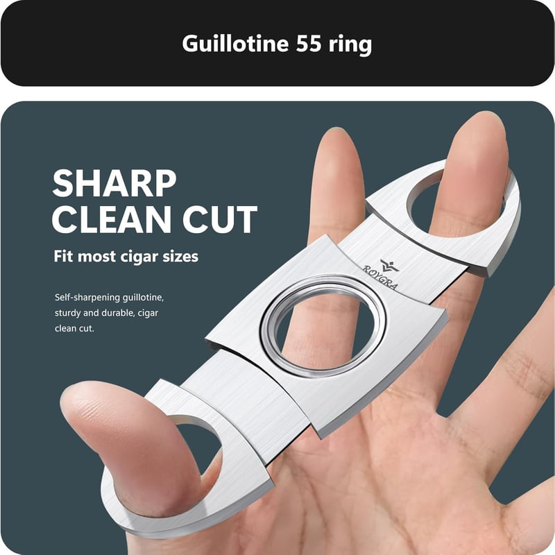 Cigar Cutter Set - Guillotine & V-Cut 3-Pack (Silver)