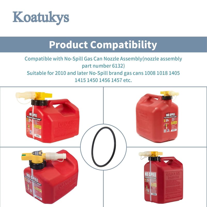 10 PCS O-Rings for No-Spill Gas Can Nozzle Assembly