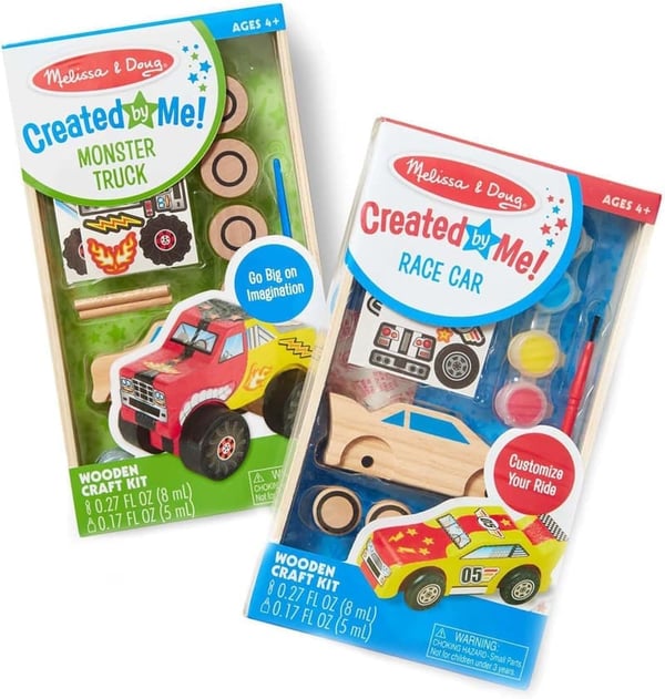 Race Car & Monster Truck Wooden Craft Kits Set