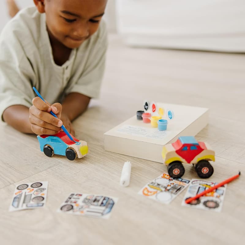 Race Car & Monster Truck Wooden Craft Kits Set