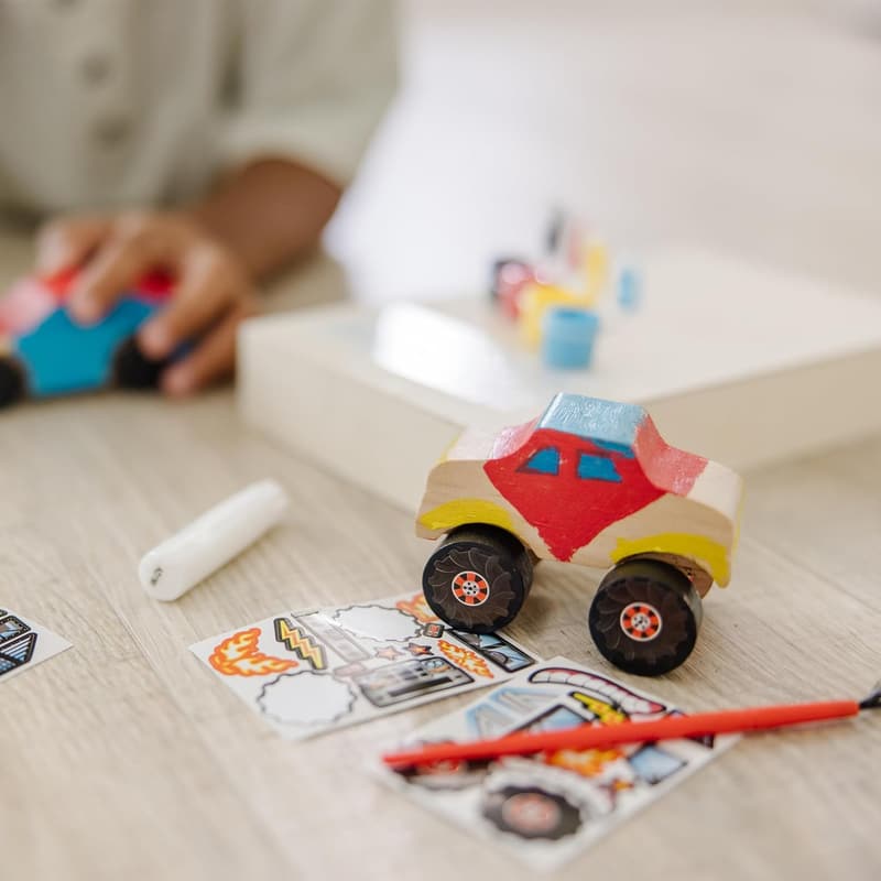 Race Car & Monster Truck Wooden Craft Kits Set