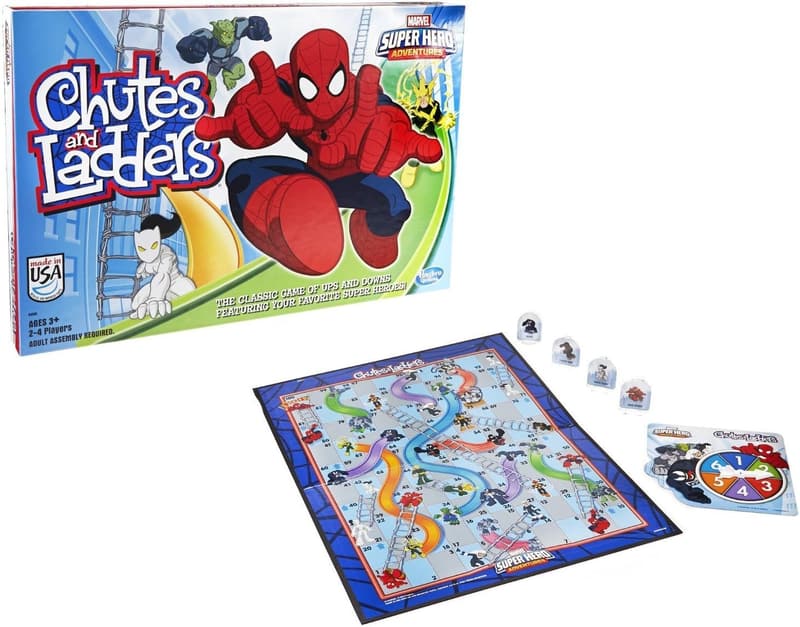 Marvel Spider-Man Chutes and Ladders Board Game for Kids