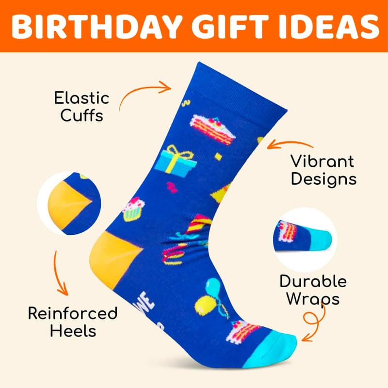 Boys' Birthday Gift: Blue Socks for Ages 5-12