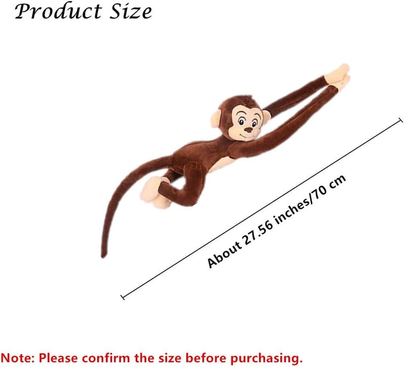 Hanging Stuffed Monkey for Kids and Adults - 27 Inches