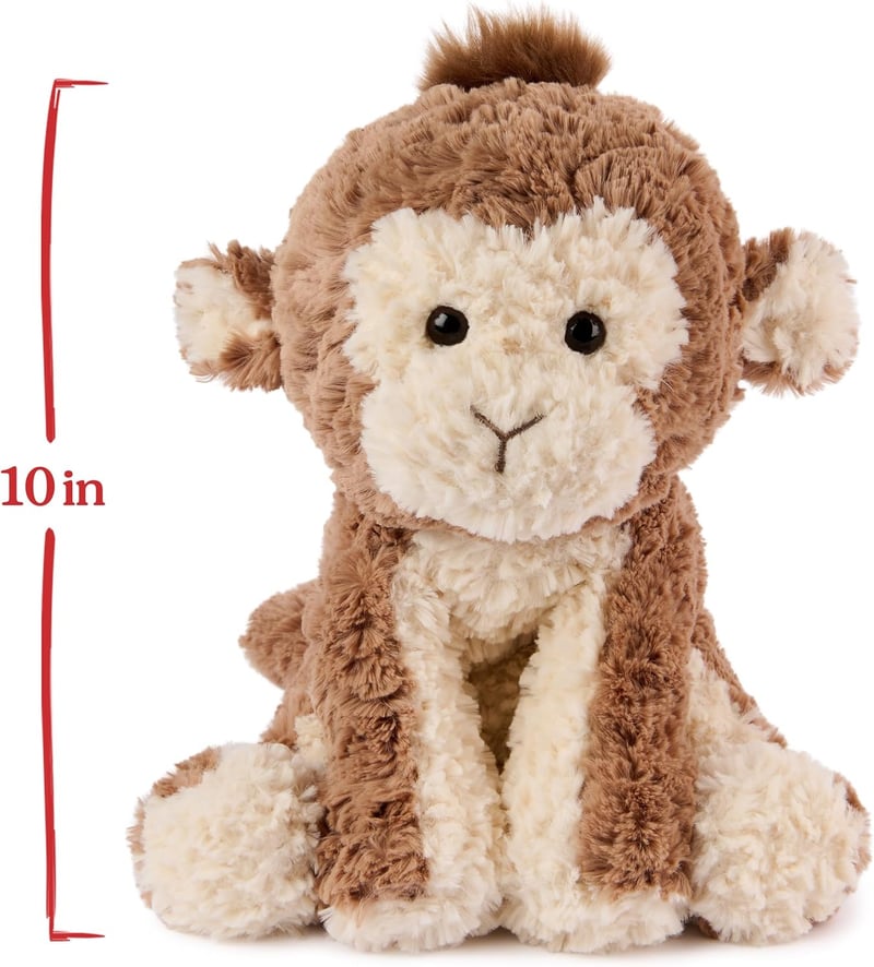 Cozys Collection Monkey Plush Stuffed Animal, 10” Brown