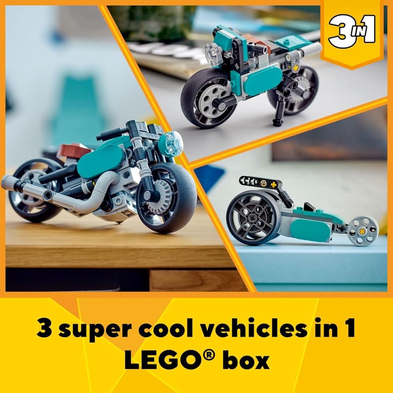 LEGO Creator Vintage Motorcycle Building Set for Kids 8+