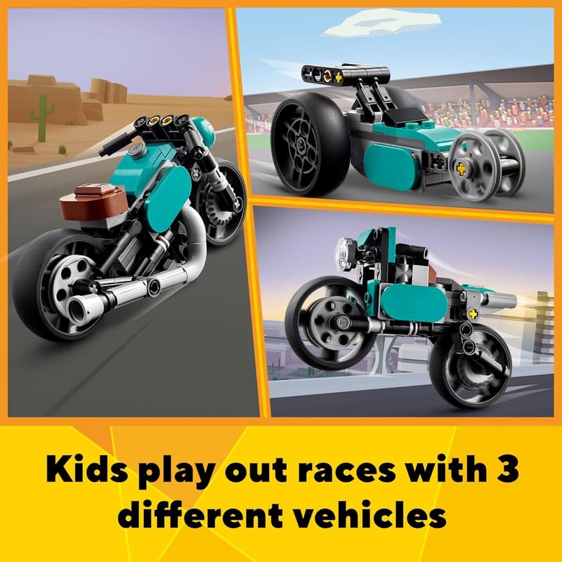 LEGO Creator Vintage Motorcycle Building Set for Kids 8+