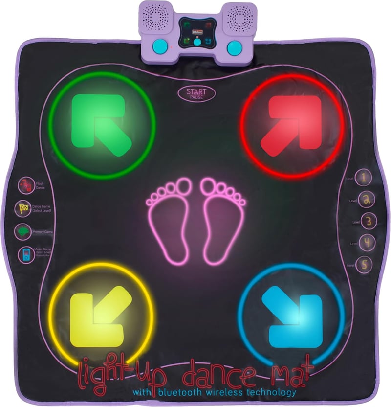 Light Up Dance Mat with Bluetooth - Fun Gift for Kids Ages 6-8