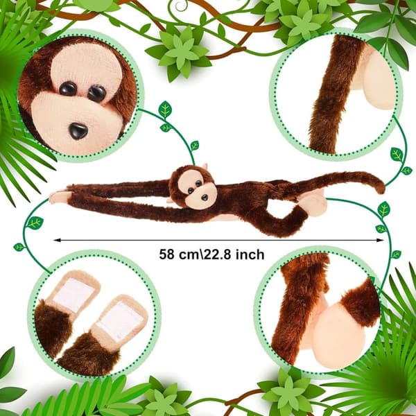 Hanging Monkey Plush Toys Set for Kids - 24 Inch