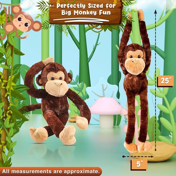 Plush Stuffed Monkey for Kids - 19-Inch, Long Arm Design