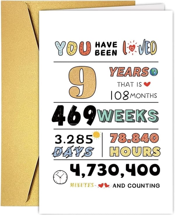 9th Birthday Card for Kids - Perfect Gift from Parents