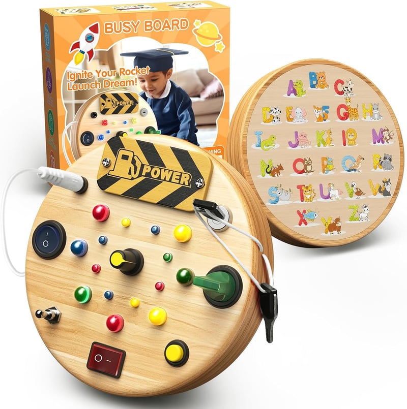 Montessori Busy Board - Educational Sensory Toy for Toddlers